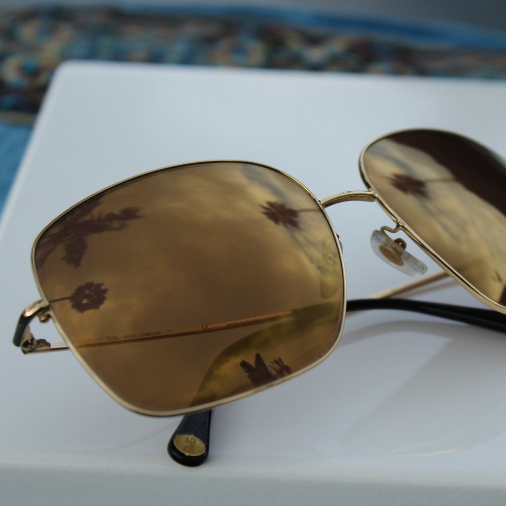 Square Gold Oversize D & G Womens Sunglasses